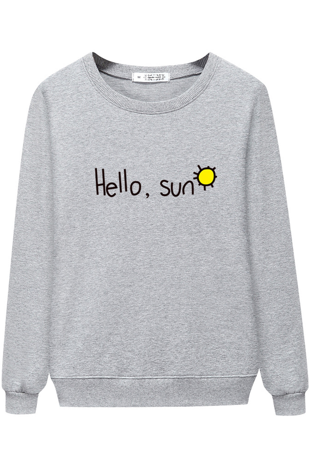 Women Letter Printed Ribbed Cuff & Hem Warm Thick Winter Sweatshirt