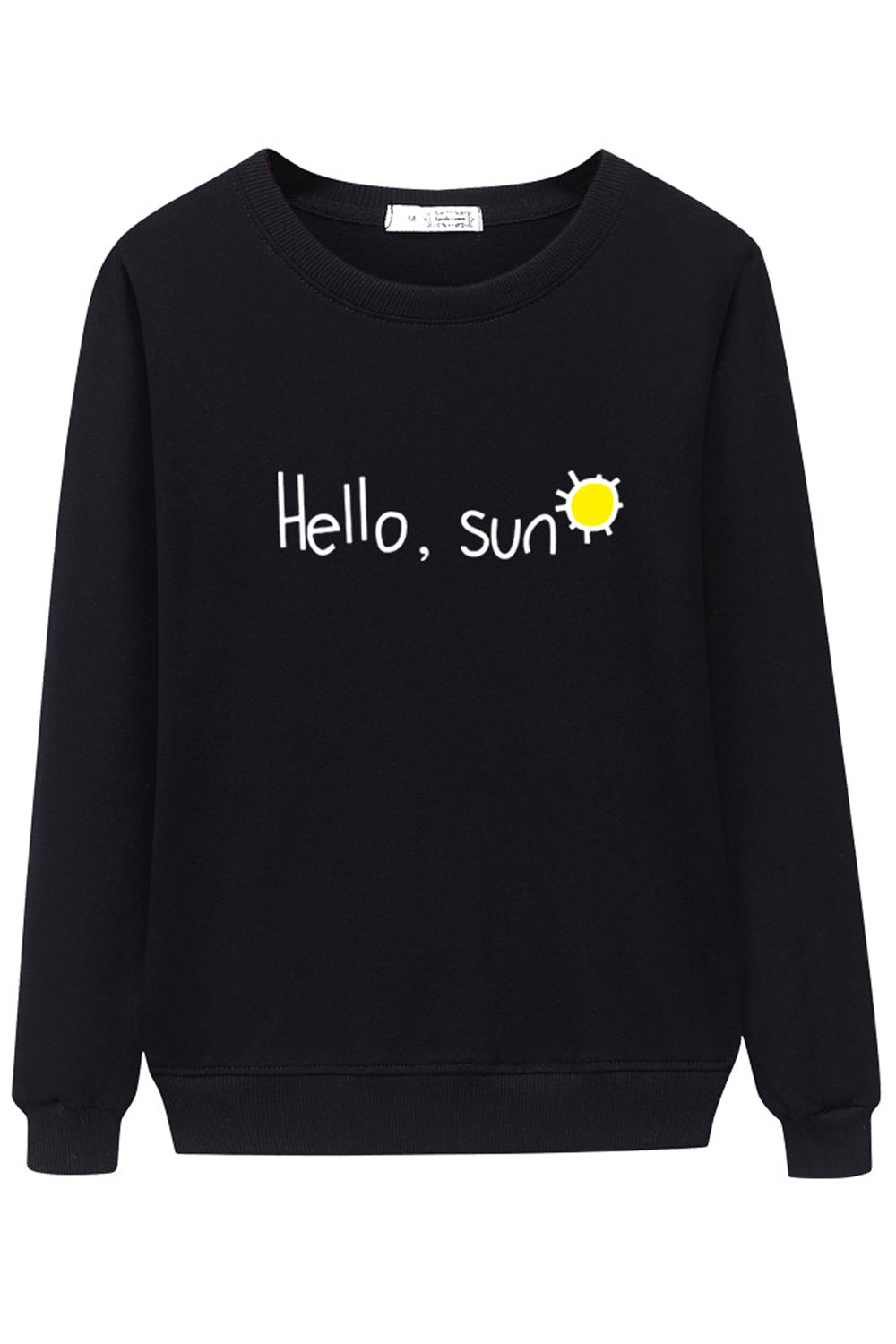 Women Letter Printed Ribbed Cuff & Hem Warm Thick Winter Sweatshirt