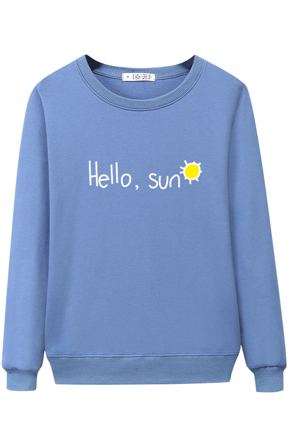 Women Letter Printed Ribbed Cuff & Hem Warm Thick Winter Sweatshirt