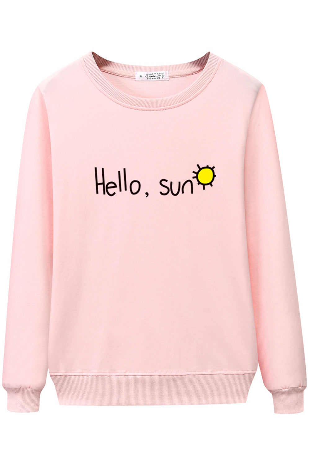 Women Letter Printed Ribbed Cuff & Hem Warm Thick Winter Sweatshirt