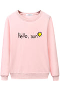 Women Letter Printed Ribbed Cuff & Hem Warm Thick Winter Sweatshirt