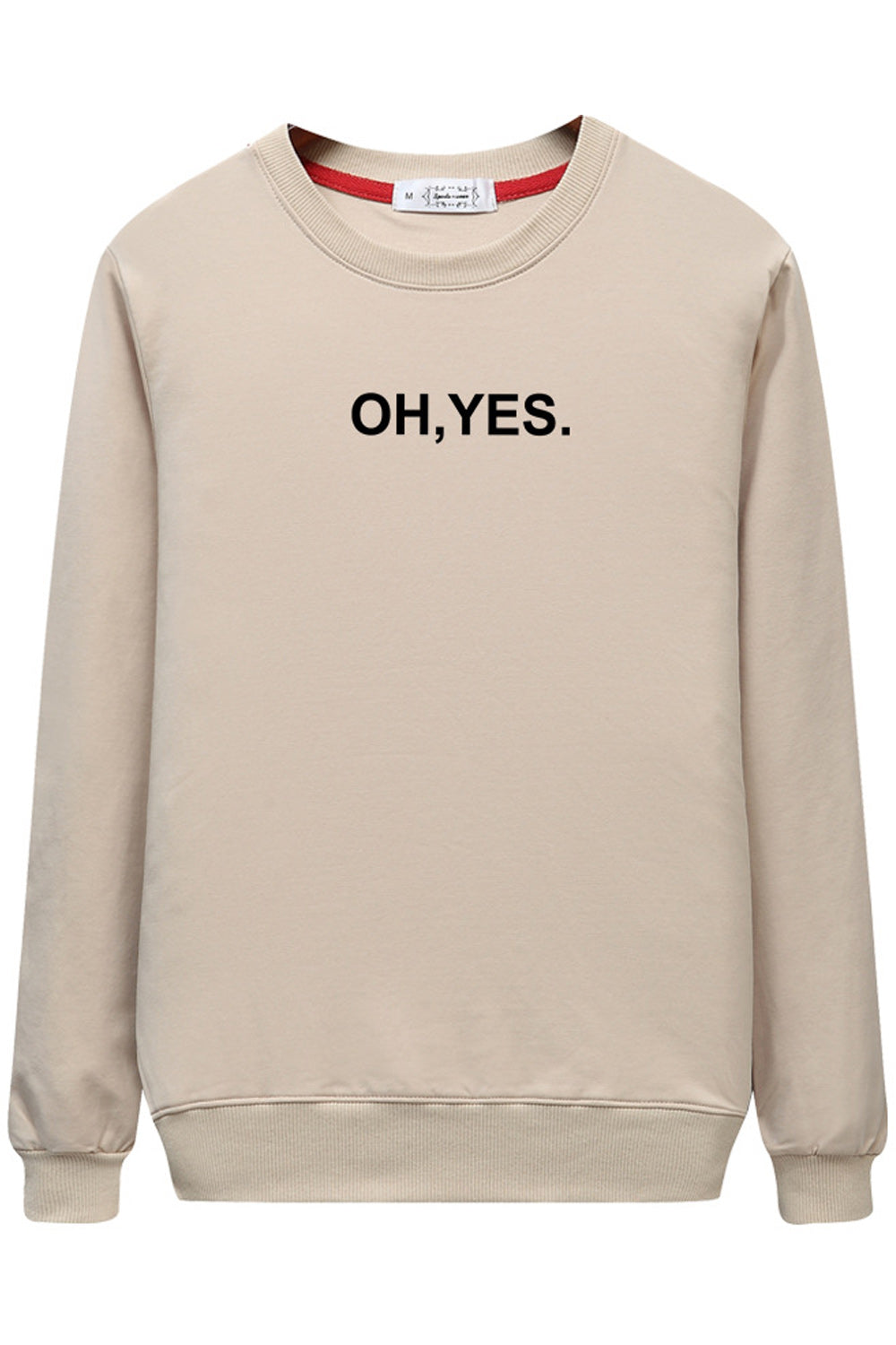 Women Elegant Solid Pattern Easy Round Neck Sweatshirt