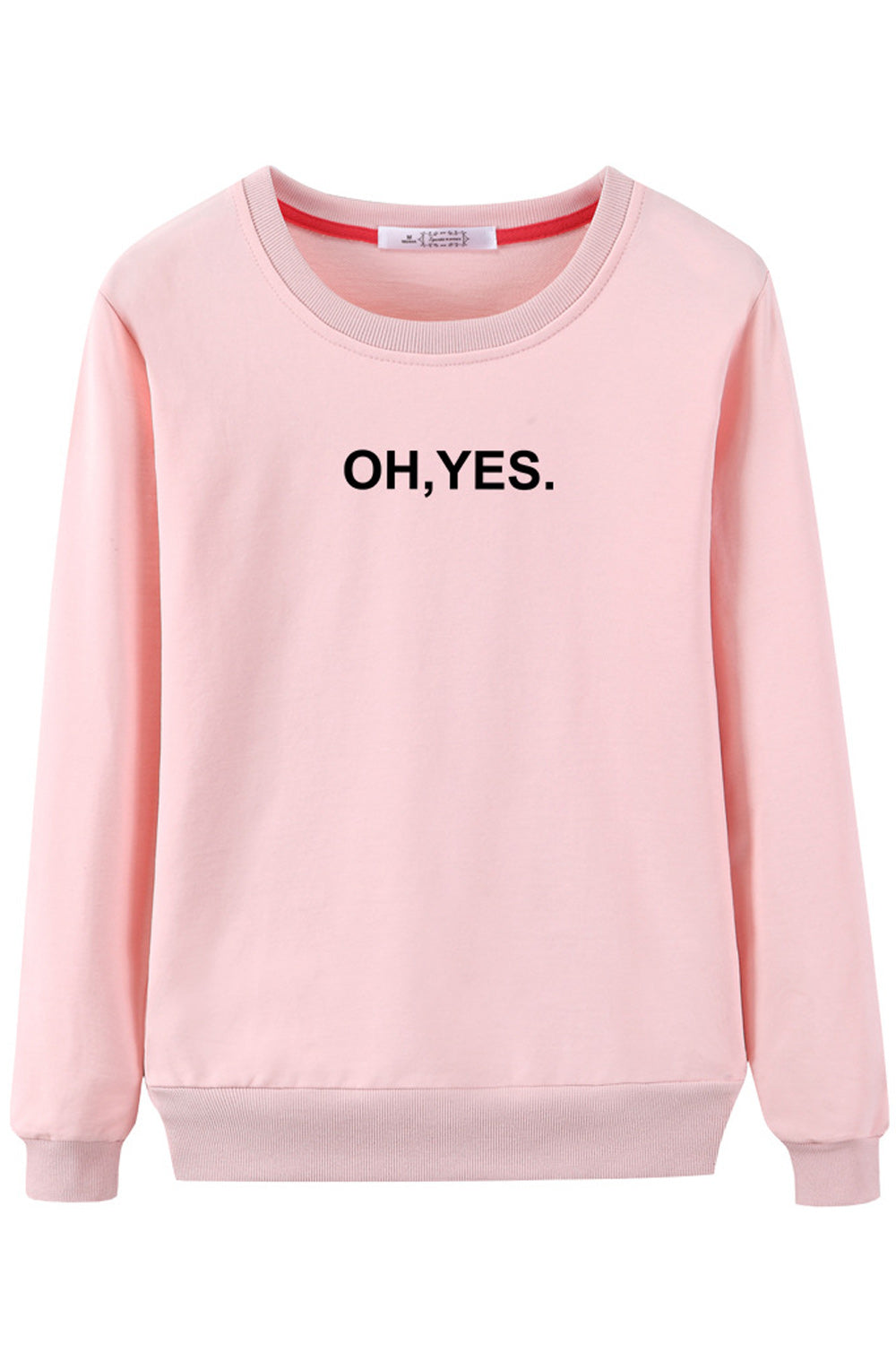 Women Elegant Solid Pattern Easy Round Neck Sweatshirt