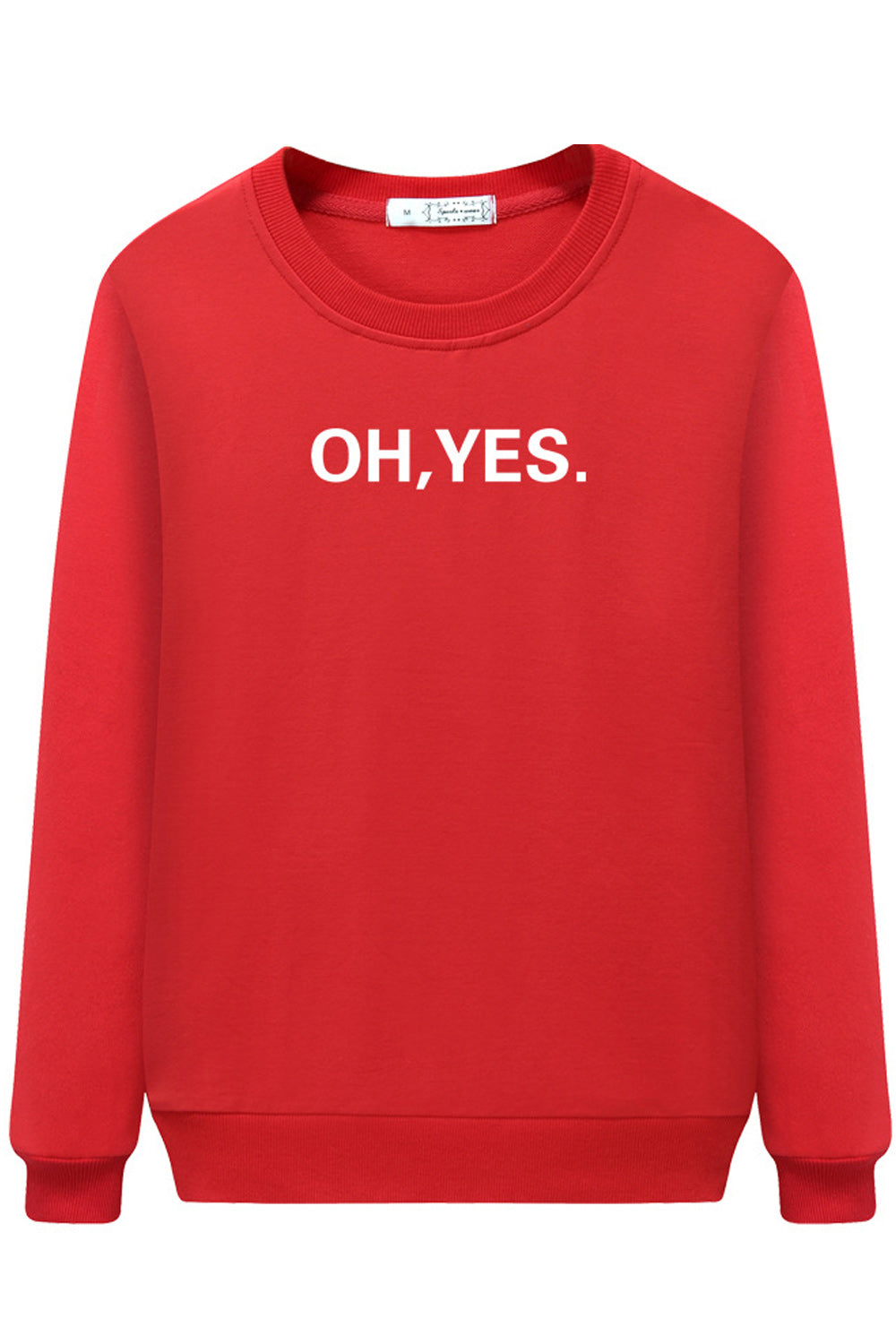 Women Elegant Solid Pattern Easy Round Neck Sweatshirt
