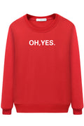 Women Elegant Solid Pattern Easy Round Neck Sweatshirt