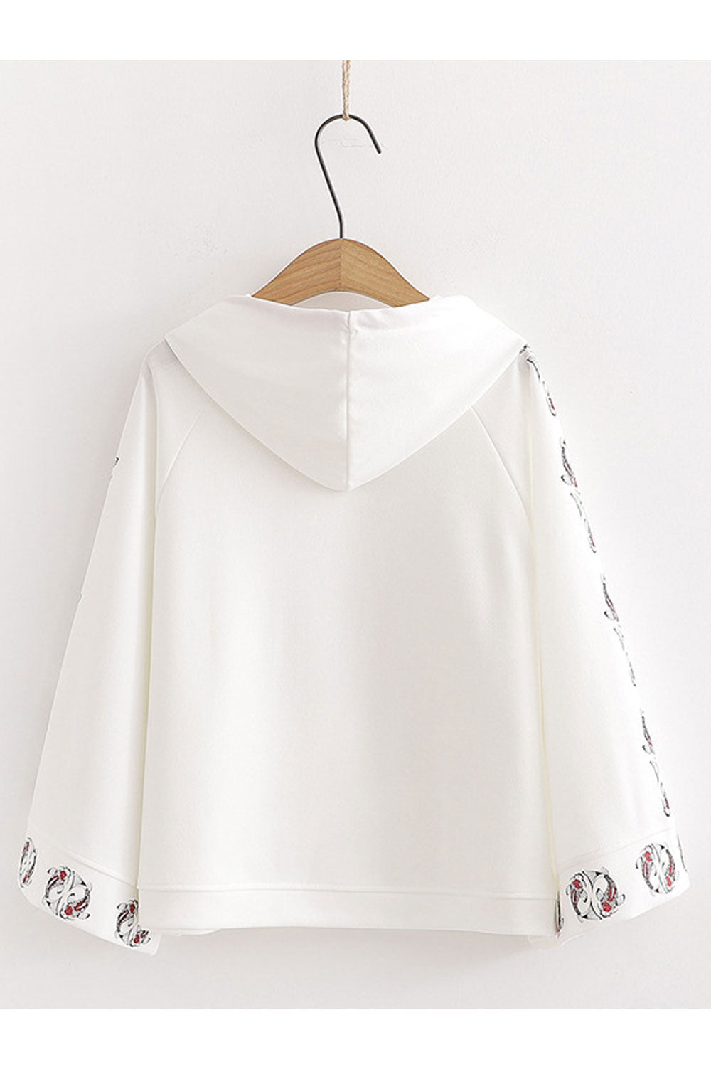 Women Printed Style Long Sleeve Drawcord Warm Classic Hoodie