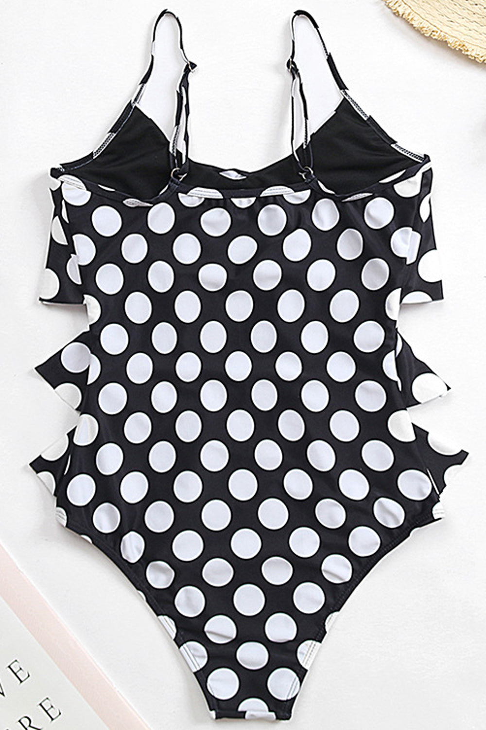 TitleWomen Cute Polka Dotted Strap Neck Comfortable One Piece Swimsuit