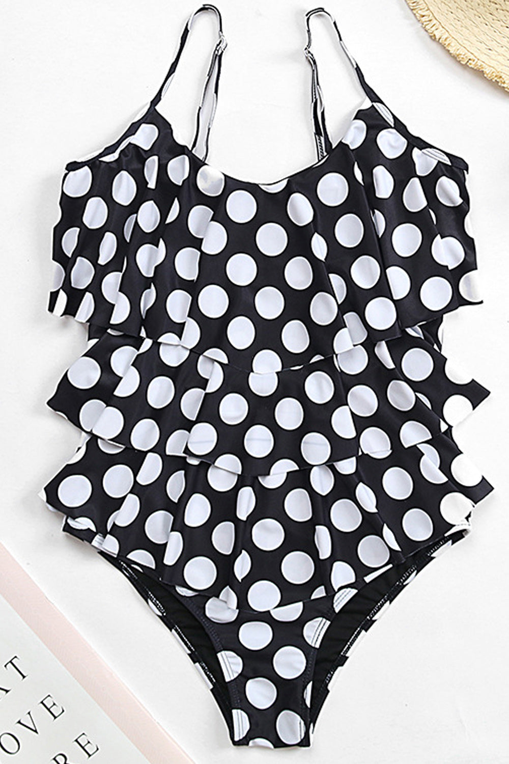 TitleWomen Cute Polka Dotted Strap Neck Comfortable One Piece Swimsuit
