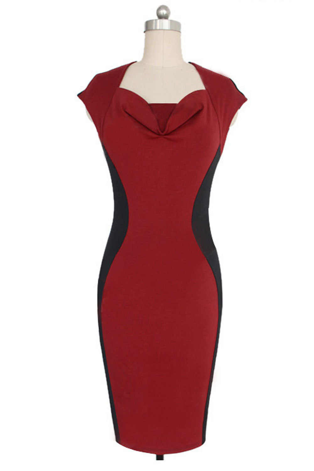 Women's Sleeveless Bodycon Slim Hip Tight Dress Red Wine