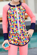 Kids Girls Classy Printed Style Lightweight Swimsuit