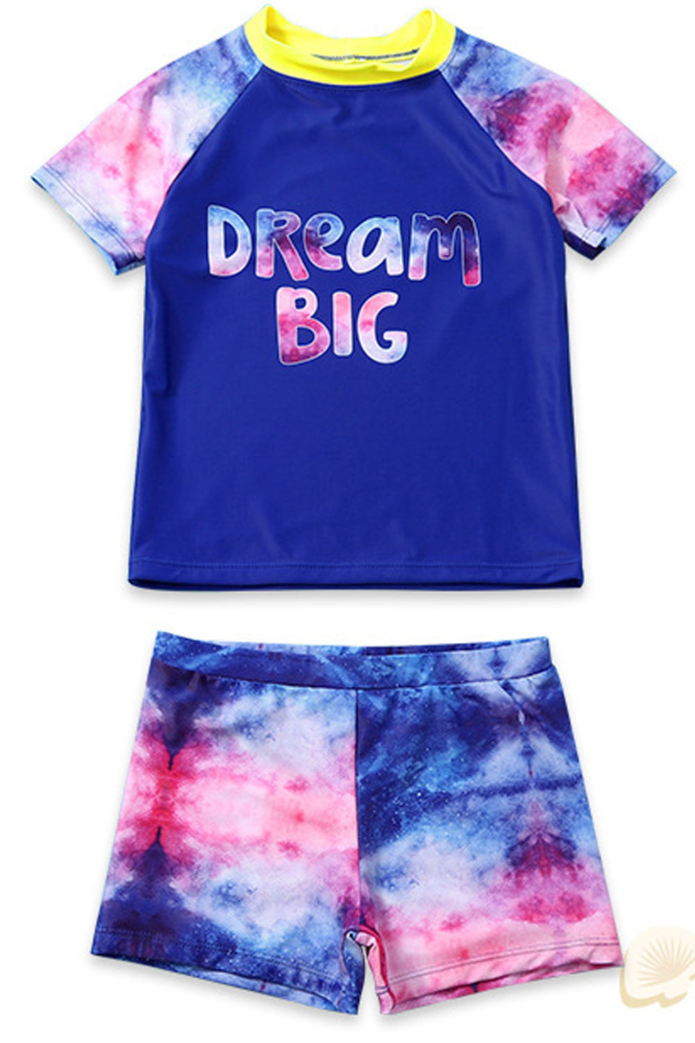Kids Boys Tie Dye Print Elasticated Short Sleeve Swimsuit