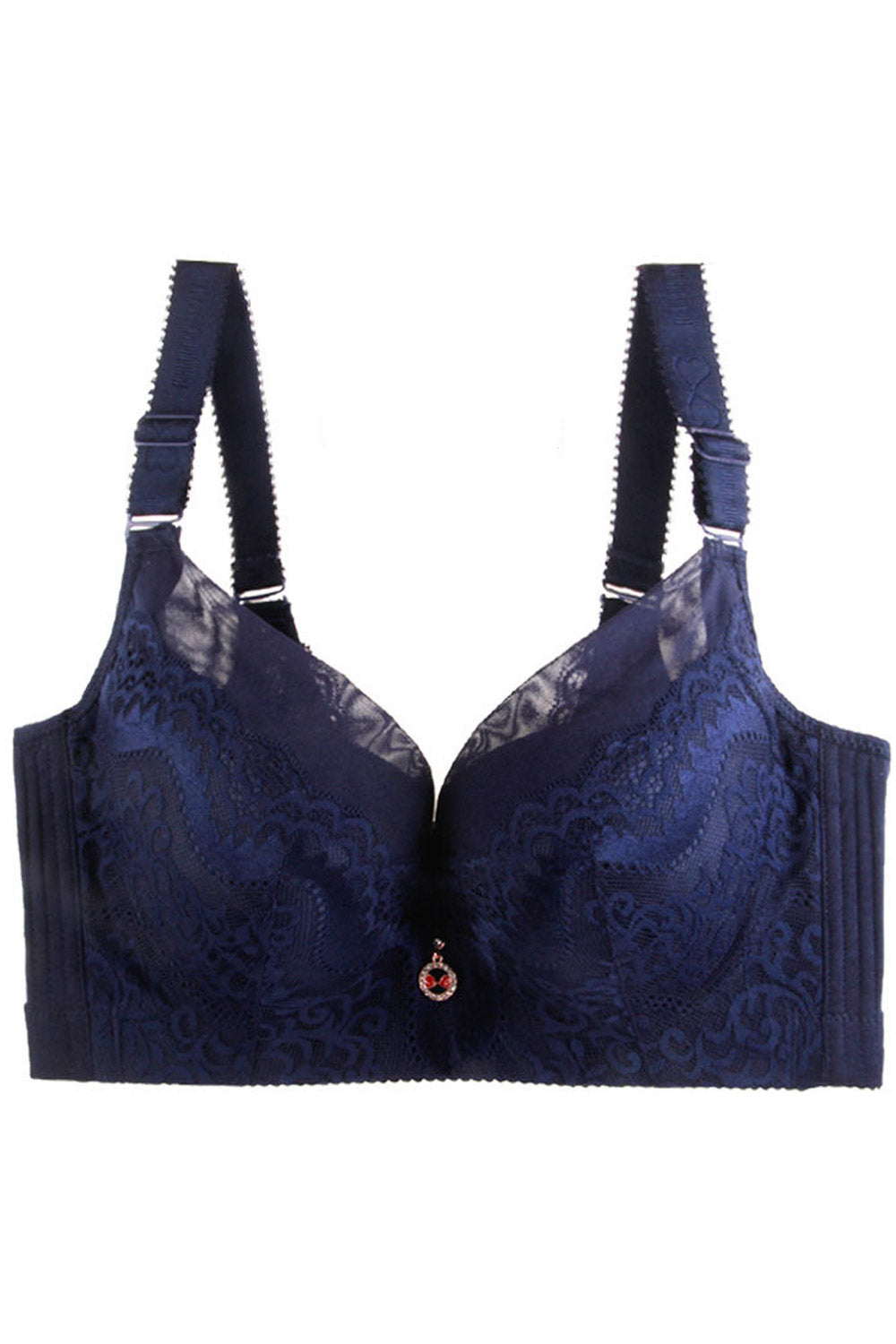 Women Full Cup Shoulder Strap Lace Up Anti Sagging Comfortable Bra