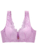 Women Full Cup Shoulder Strap Thin Lace Up Breathable Bra