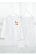 Kids Boys Teddy Printed Long Sleeve Summer Elastic Pajama Two Piece Sleepwear Set