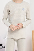 Kids Boys Striped Pattern Two Piece Long Sleeve Comfortable Lightweight Sleepwear