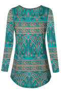 Women Round Neck Soft Long Sleeve Classy Fashionable Printed Pattern Top