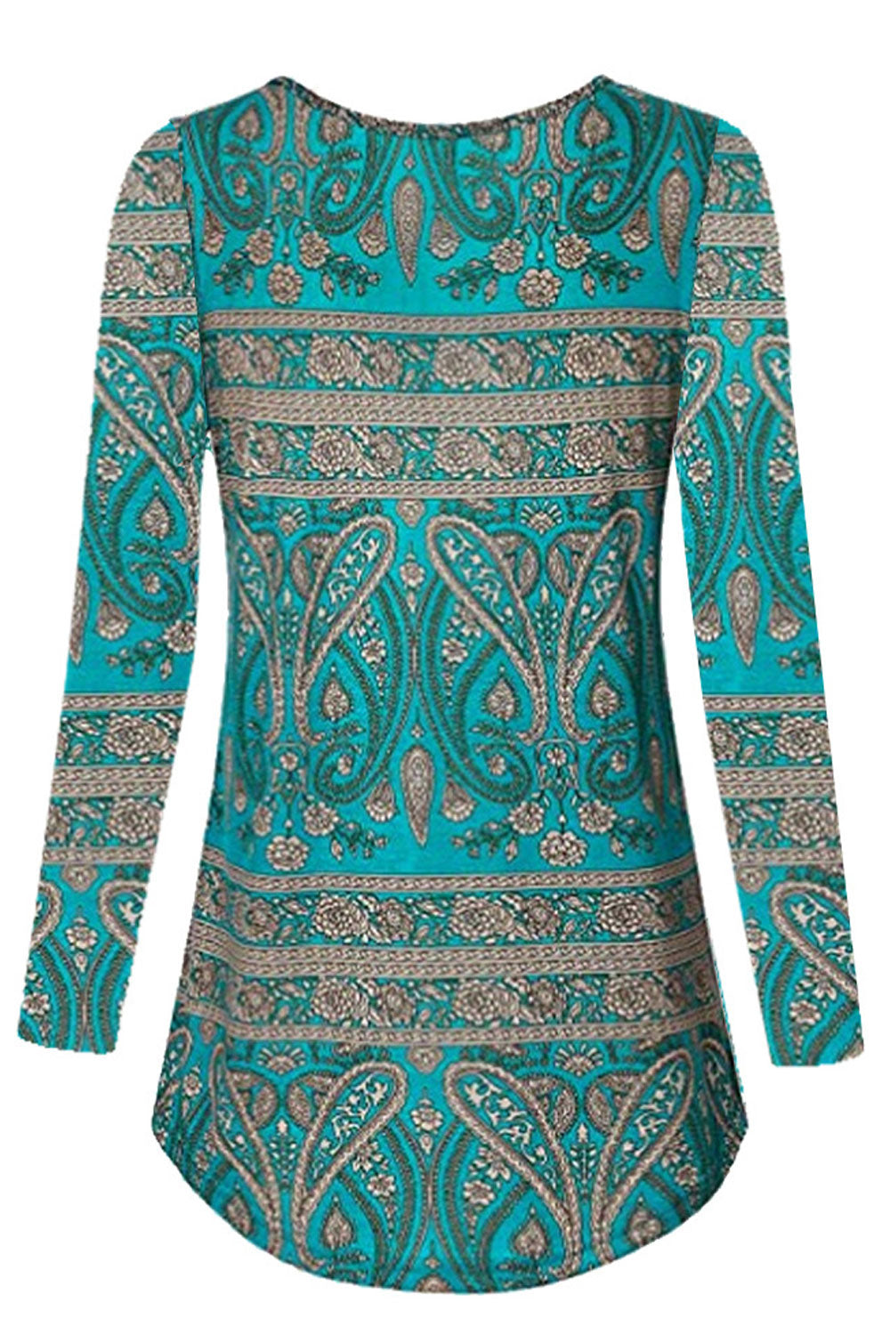Women Round Neck Soft Long Sleeve Classy Fashionable Printed Pattern Top