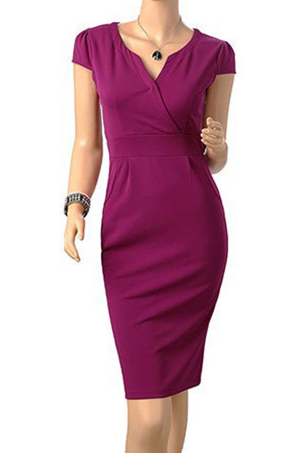 Women V-Neck Evening Bodycon Dress