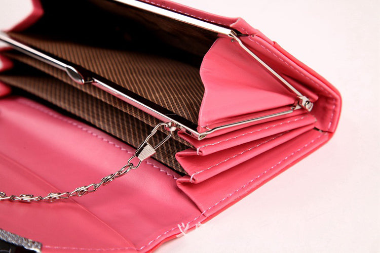 WOMENS NEW PATENT LEATHER FIRE PINK WALLETS