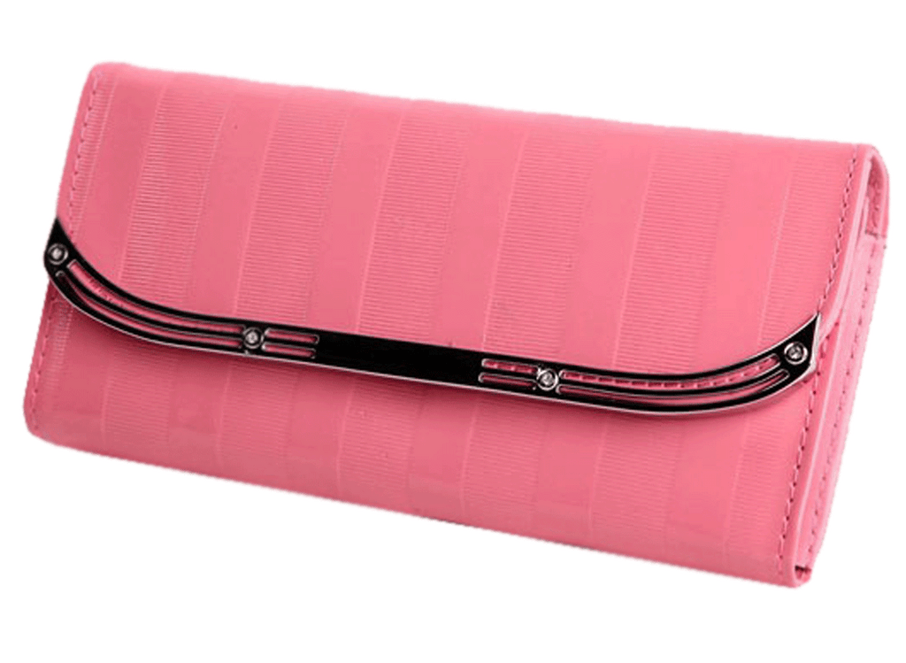 WOMENS NEW PATENT LEATHER FIRE PINK WALLETS