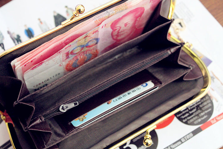 WOMENS VERTICAL SECTIONSQUARE PU LEATHER WALLET PINK
