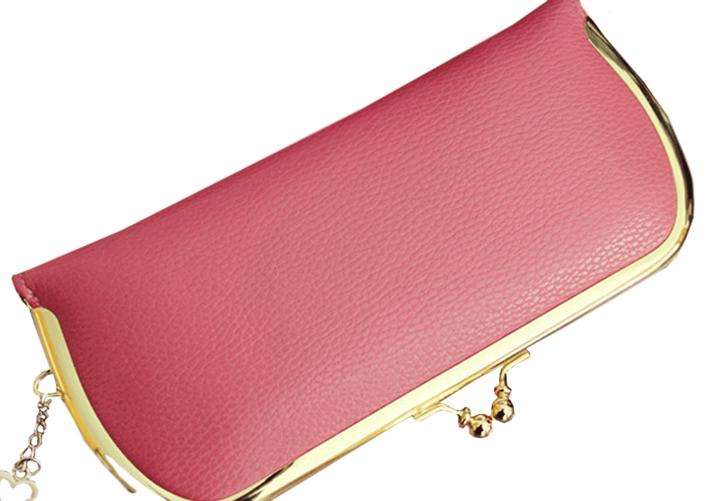 WOMENS VERTICAL SECTIONSQUARE PU LEATHER WALLET PINK