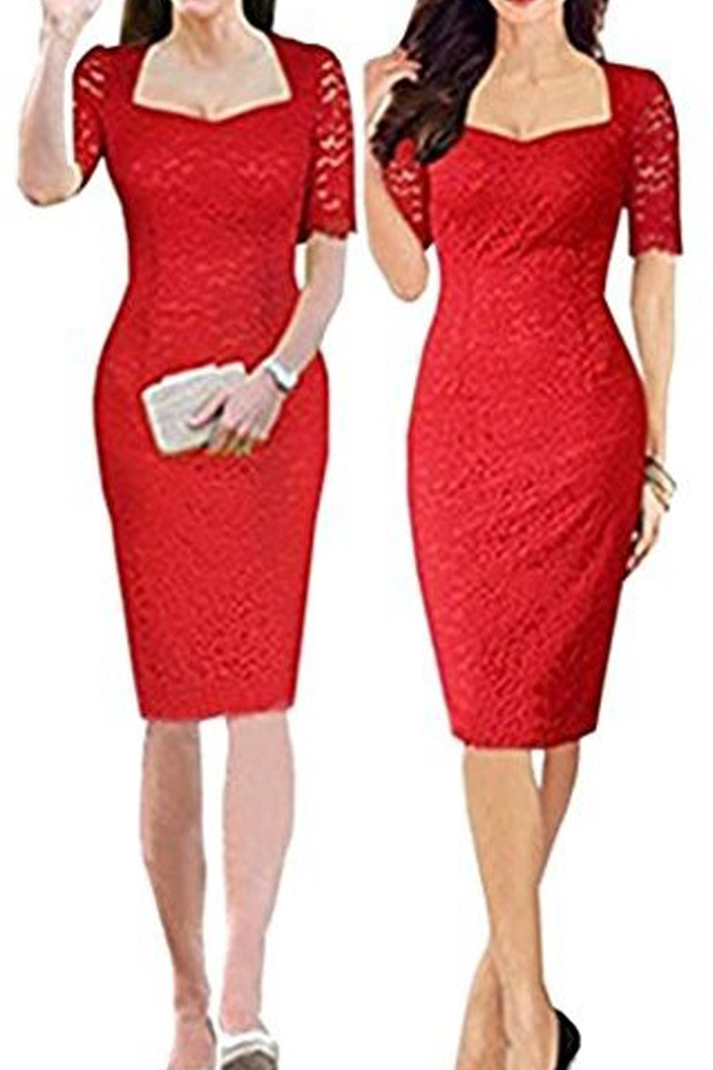 KATE MIDDLETON WEARING RED LACE DRESS