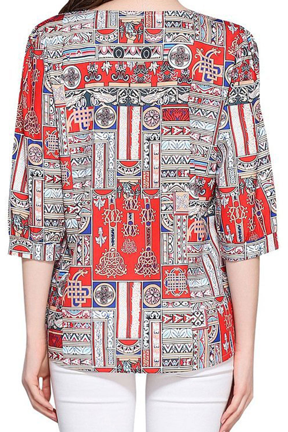 Women Round Neck Cross Border Printed Top
