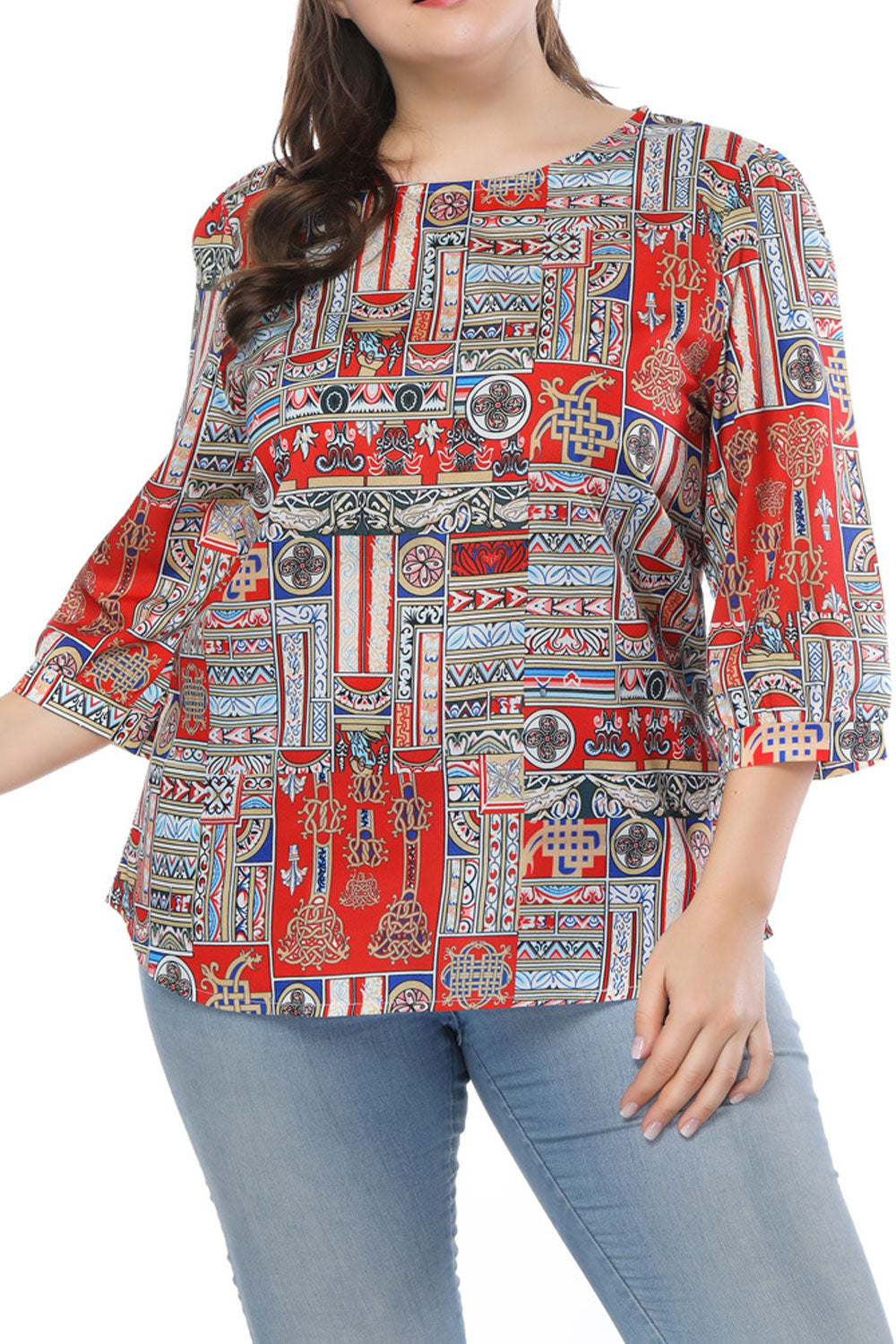 Women Printed Round Neck Stylish Top