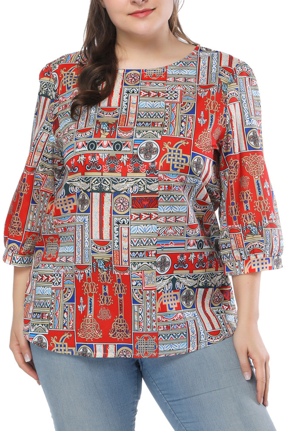 Women Printed Round Neck Stylish Top