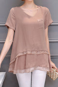 Women Round Neck Short Sleeved Summer Top