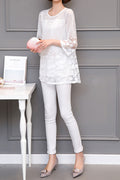 Women Lace Full Sleeves Fashion Shirt