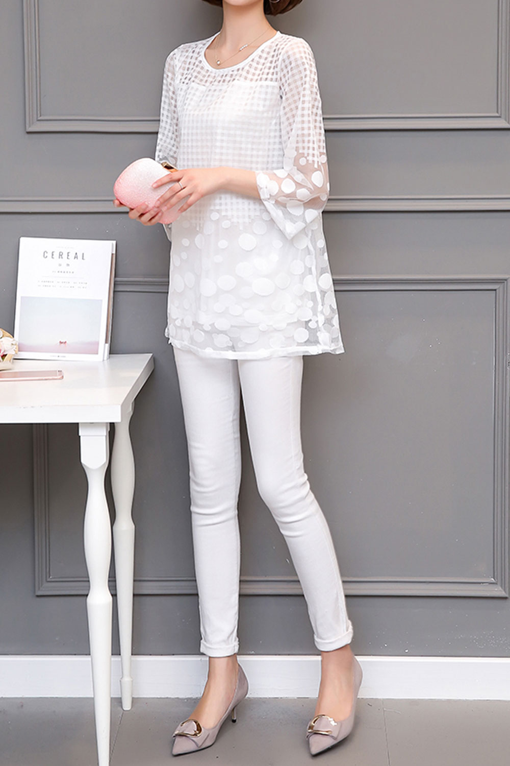 Women Lace Full Sleeves Fashion Shirt