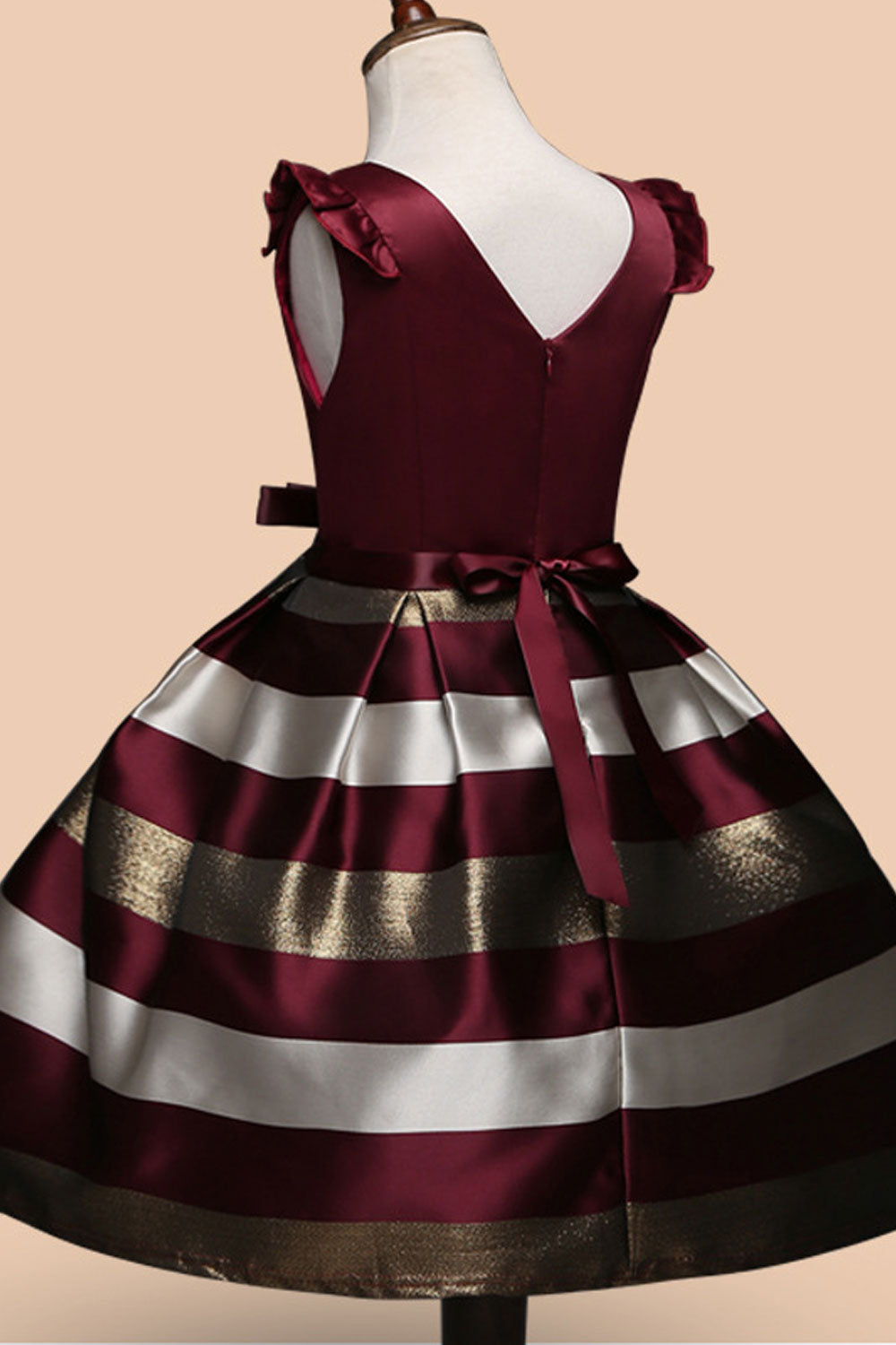 Kids Girls Small Sleeves Stripes Party Dress