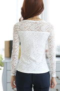 Women Stitching Lace Round Neck T-shirt
