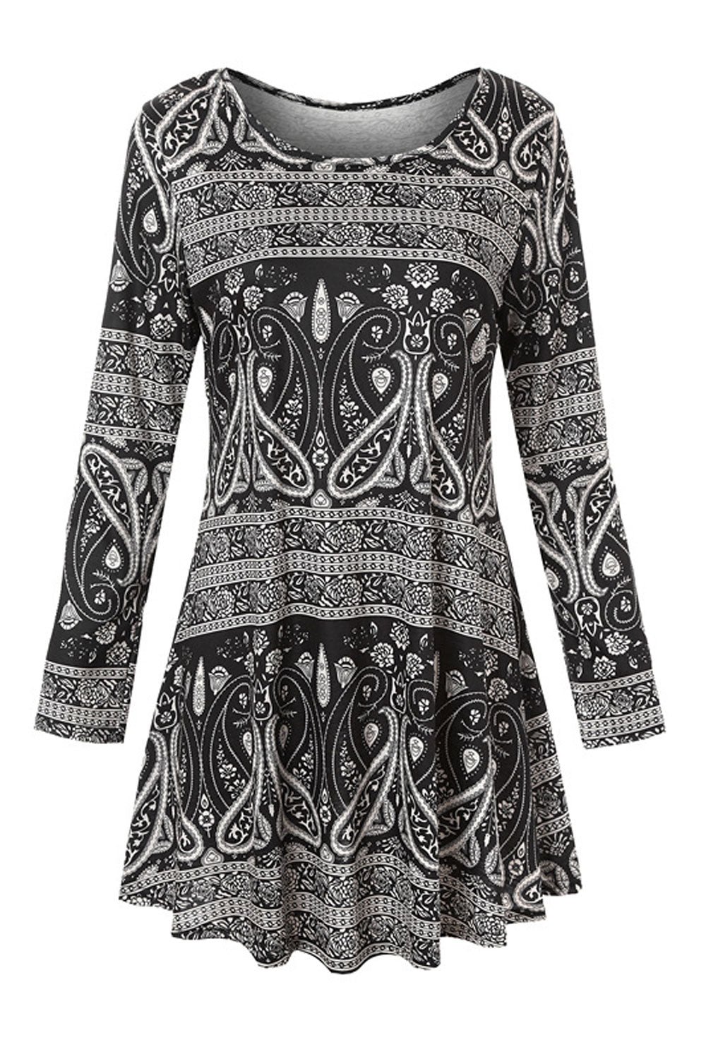 Women Round Neck Floral Printed Long Sleeves Top