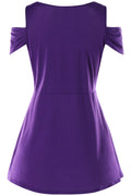 Women Cold Shoulder Sequin Decortaed Top