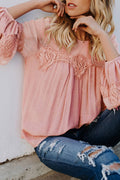 Women Round Neck Long Sleeves Casual Top