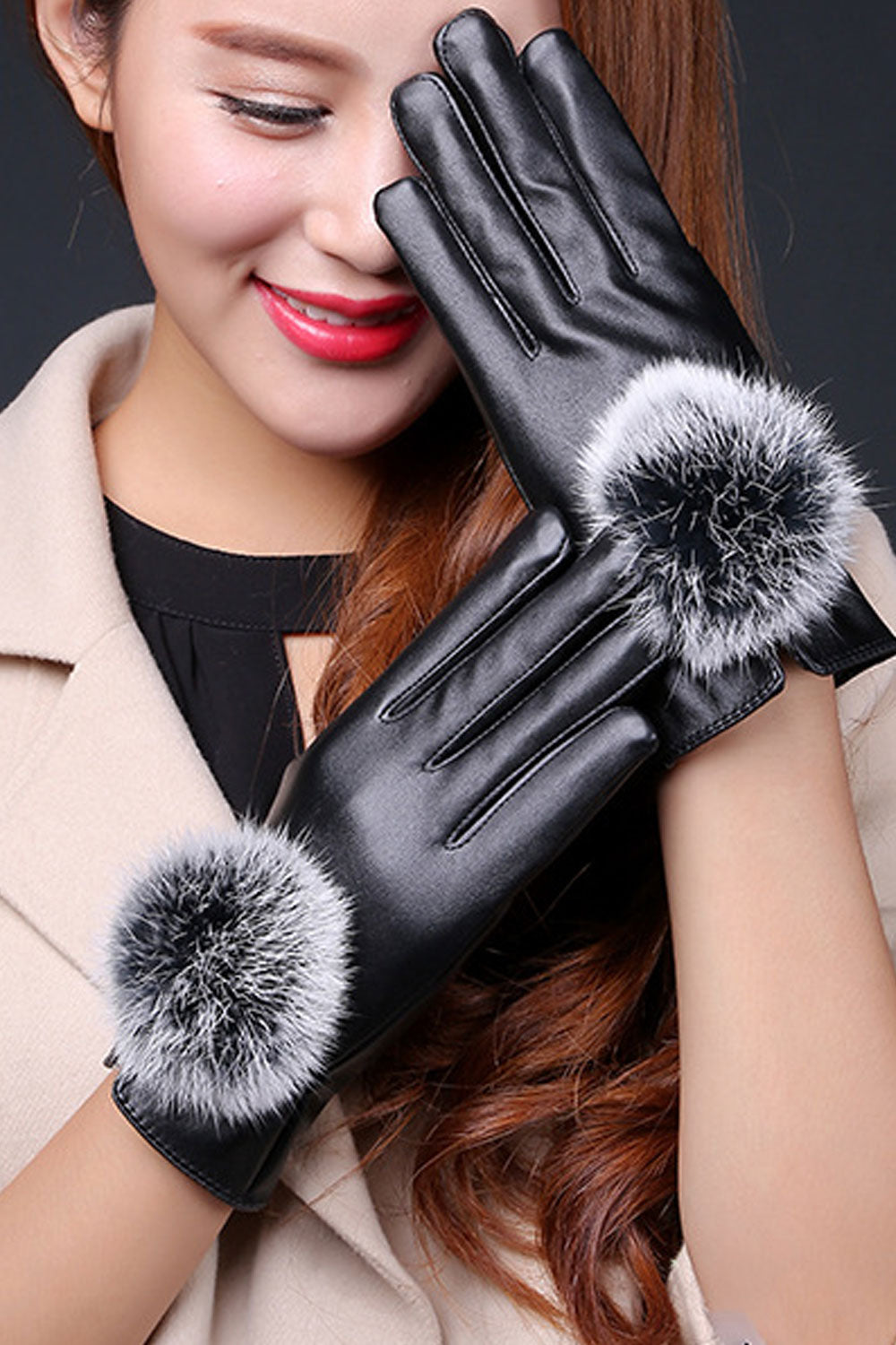 Women Stylish Party Dancing PU Leather Gloves