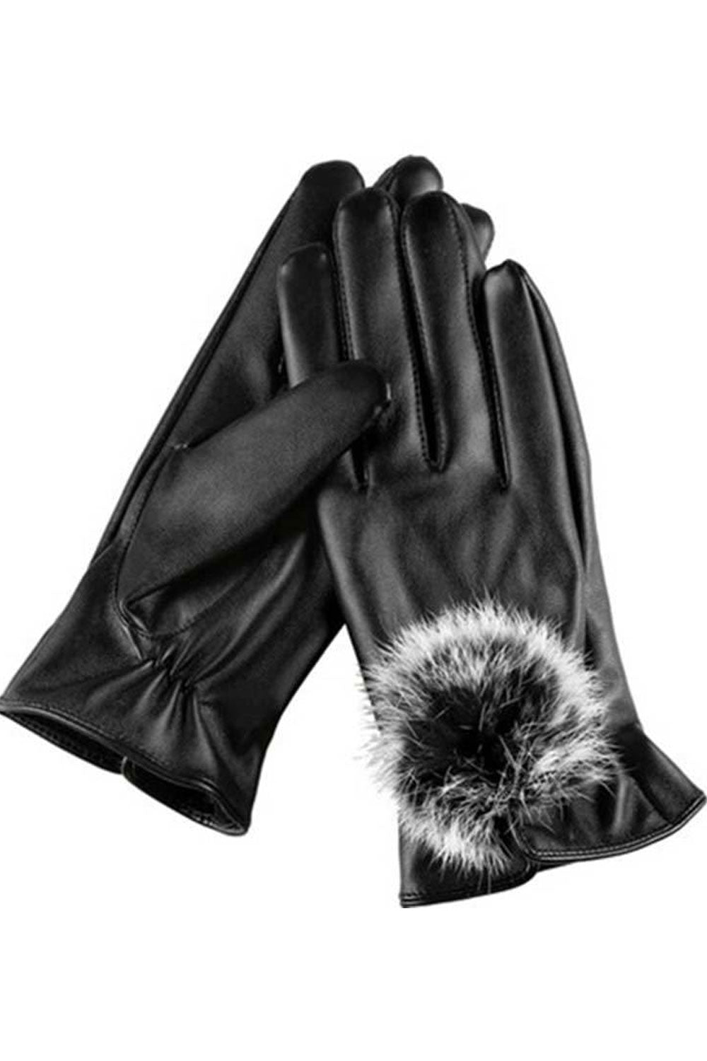 Women Stylish Party Dancing PU Leather Gloves