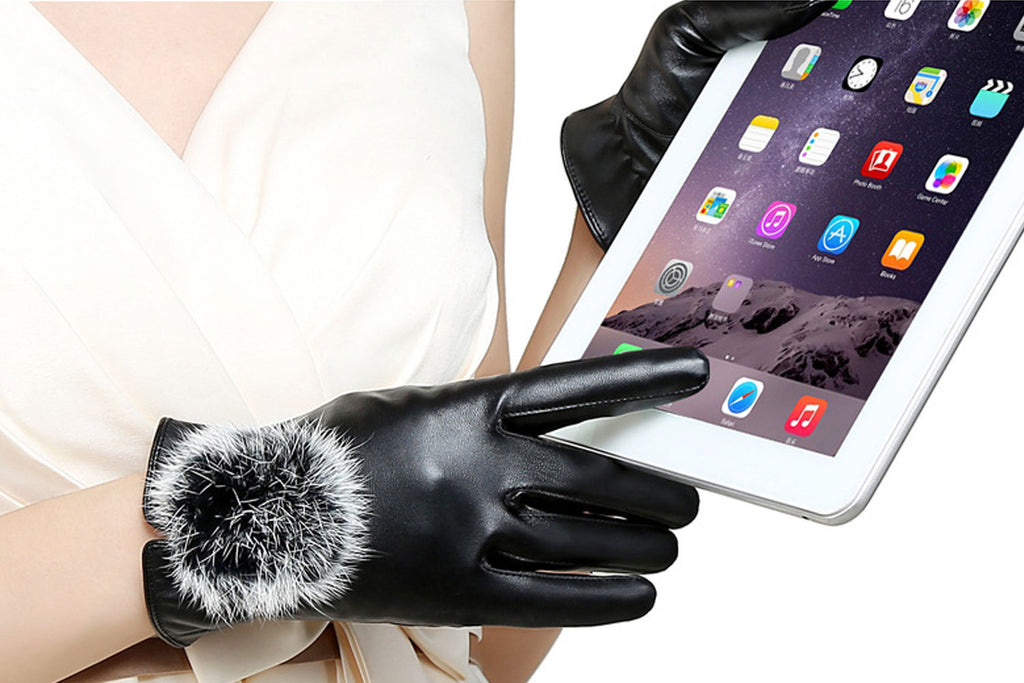 Women Stylish Party Dancing PU Leather Gloves
