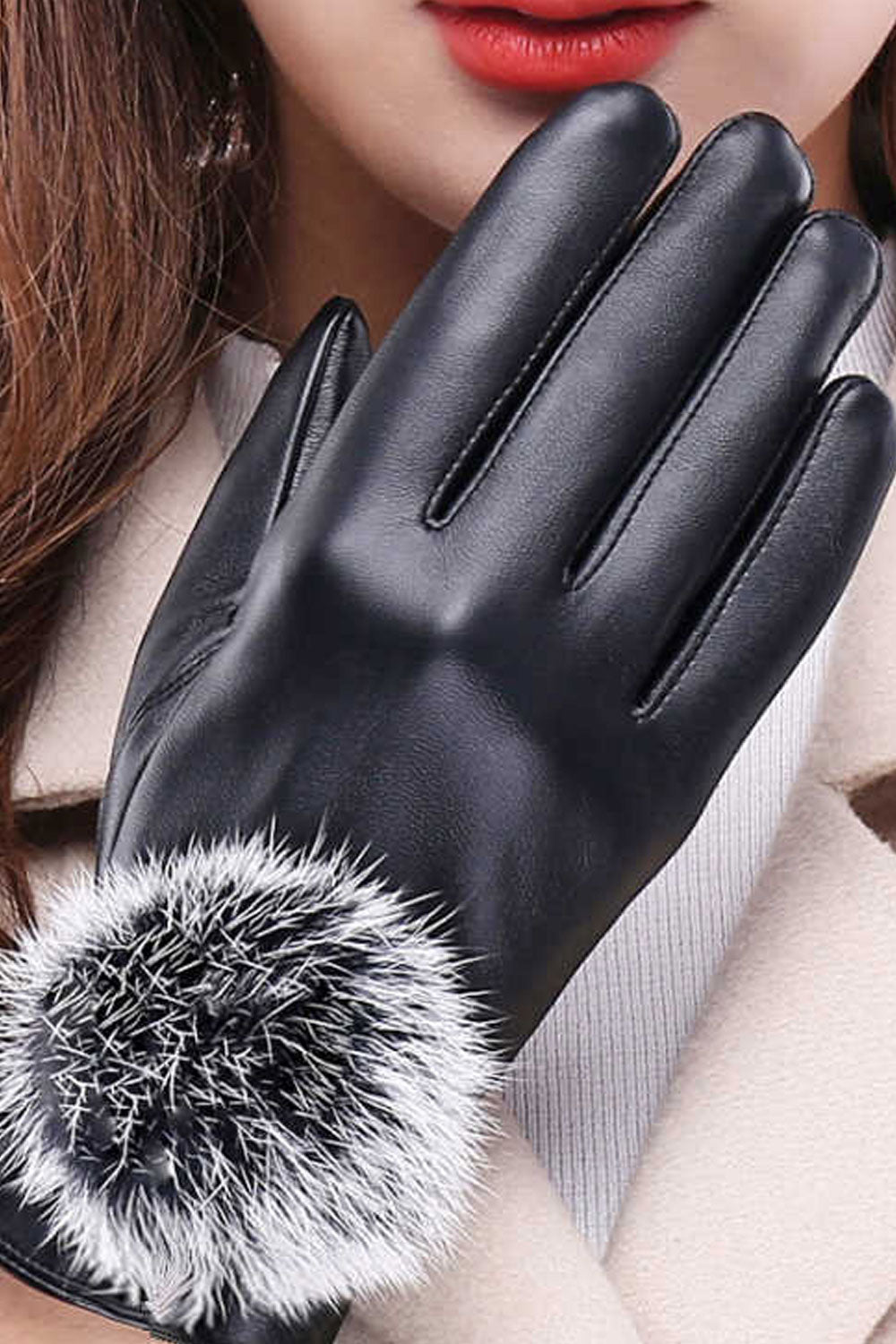 Women Stylish Party Dancing PU Leather Gloves