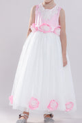 Kids Baby Girls Sleeveless Decorated Top Fancy Dress