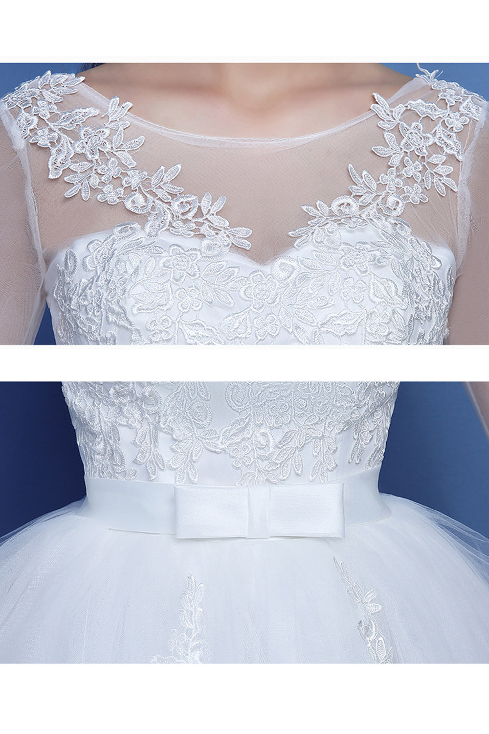 Women Boat Neck Ball Gown Wedding Dress