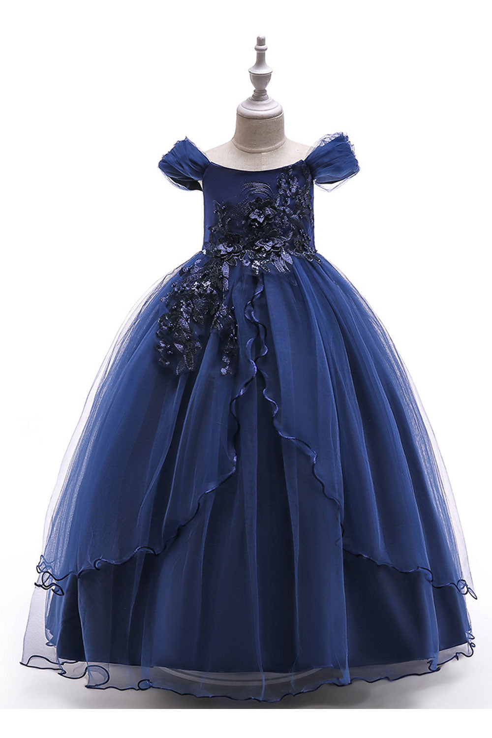 Kids Girls Wrap Sleeve Off Shoulder Party Dress