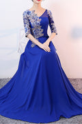 Women V-Neck Flower Lace Wedding Dress