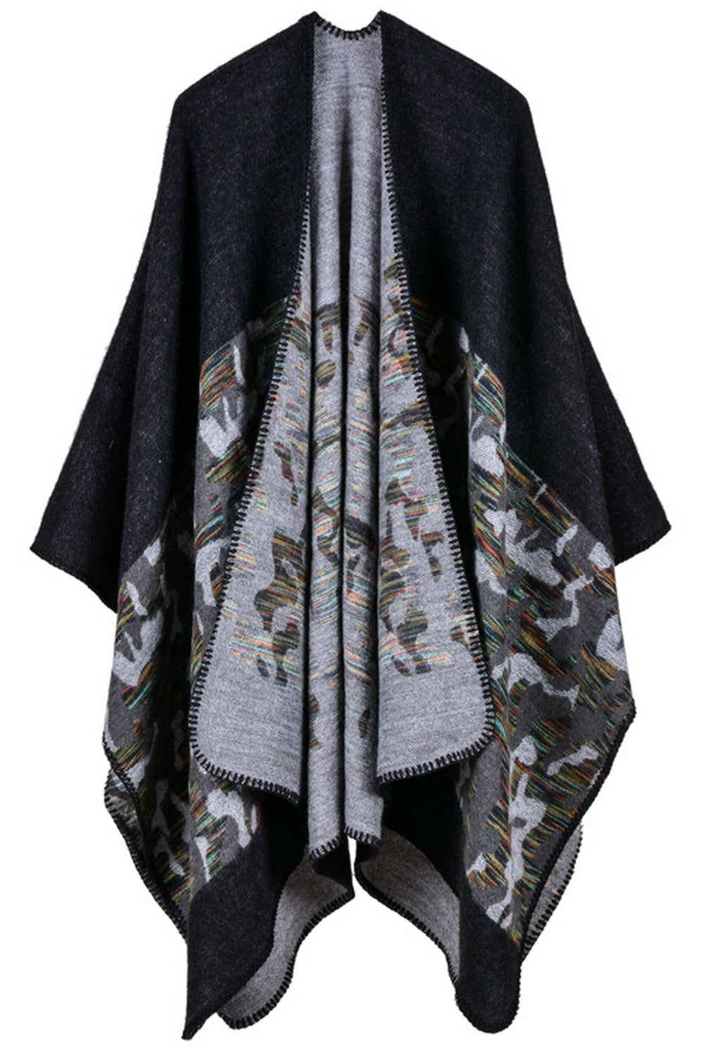 Women Camouflage Printed Thick Cashmere Shawl