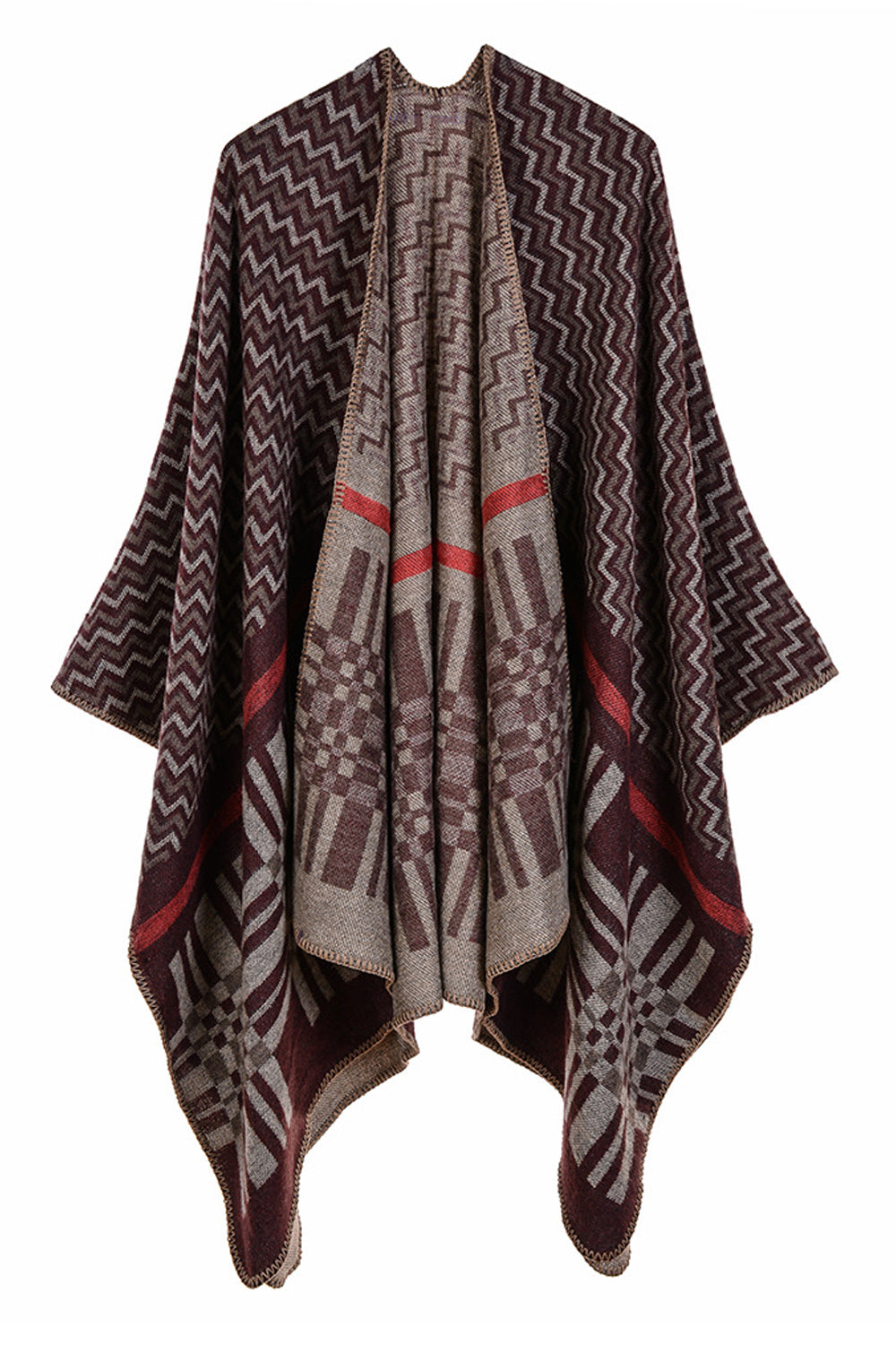 Women Cashmere Geometric Printed Shawl