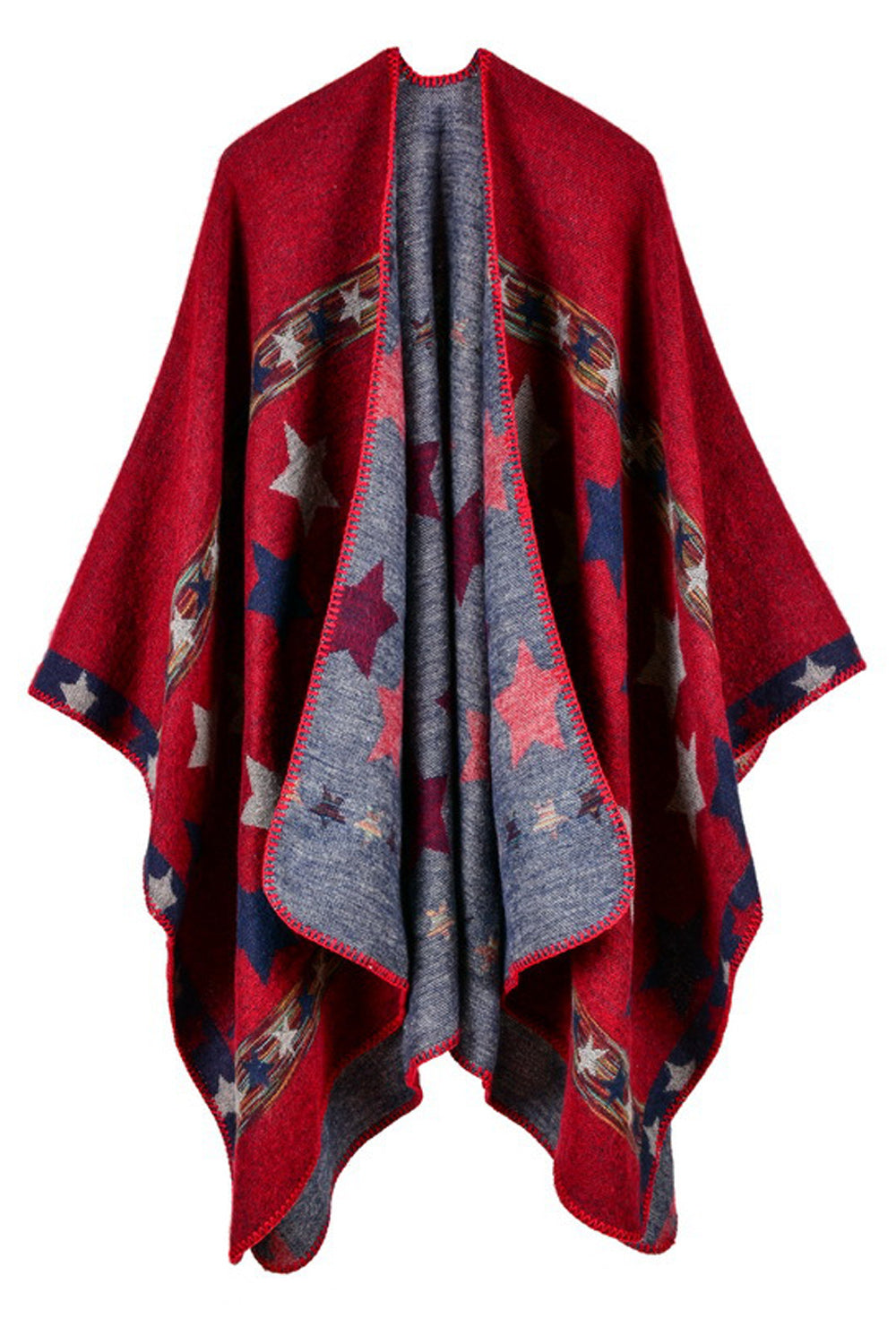 Women Star Printed Thick Cashmere Shawl