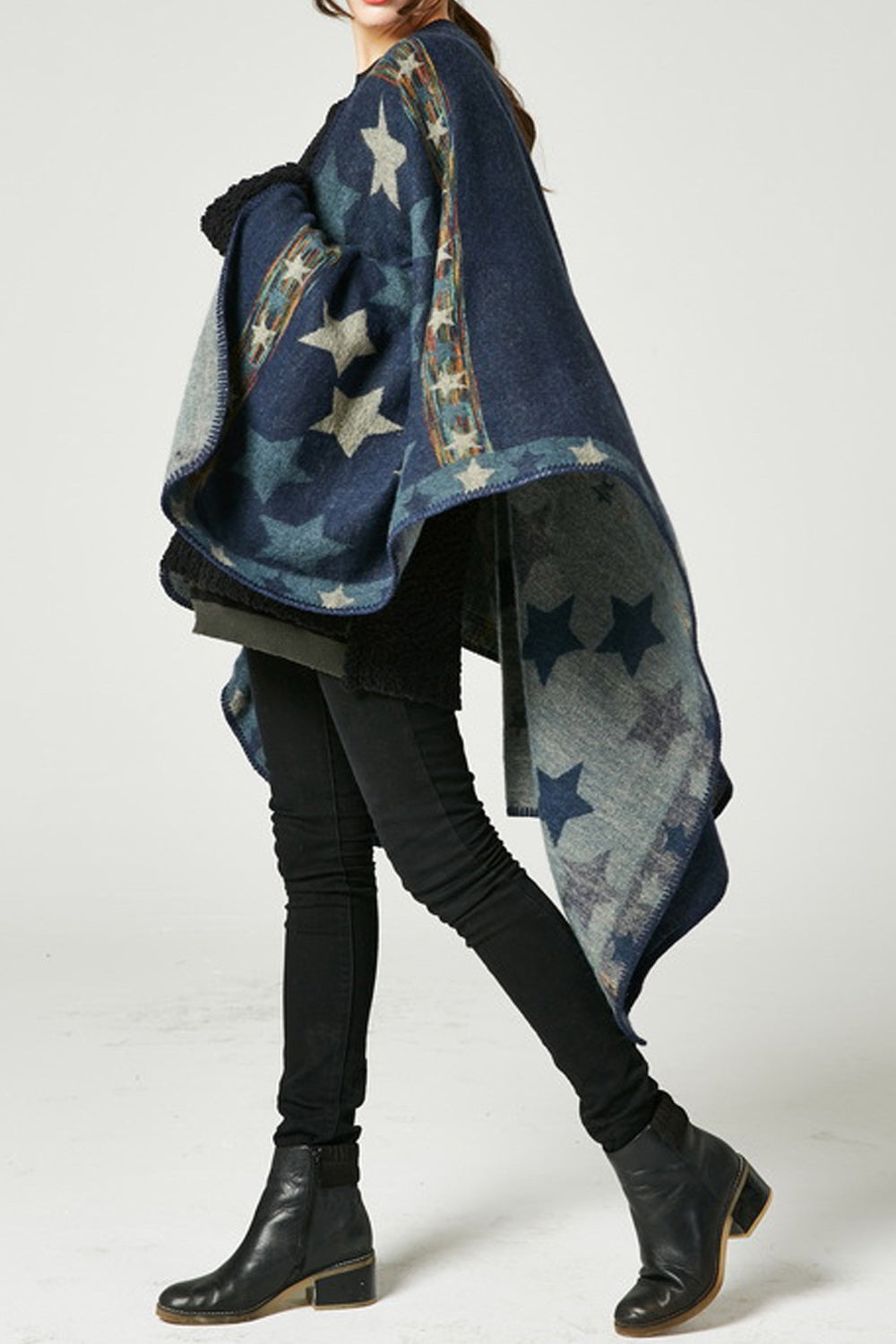Women Star Printed Thick Cashmere Shawl